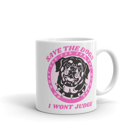Save the dogs White glossy mug